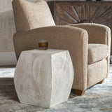 Uttermost Grove Ivory Wooden Accent Stool 25295 SUAR WOOD