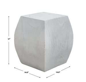 Uttermost Grove Ivory Wooden Accent Stool 25295 SUAR WOOD