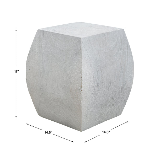 Uttermost Grove Ivory Wooden Accent Stool 25295 SUAR WOOD