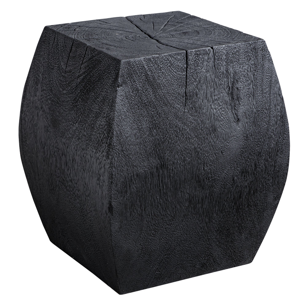 Uttermost Grove Black Wooden Accent Stool 25296 SUAR WOOD