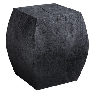 Uttermost Grove Black Wooden Accent Stool 25296 SUAR WOOD