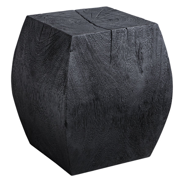 Uttermost Grove Black Wooden Accent Stool 25296 SUAR WOOD