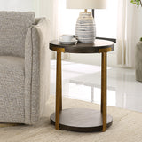 Uttermost Palisade Round Wood Side Table 25554 MDF,METAL,VENEER,HARDWARE