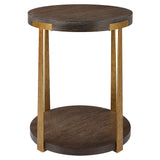 Uttermost Palisade Round Wood Side Table 25554 MDF,METAL,VENEER,HARDWARE