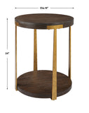 Uttermost Palisade Round Wood Side Table 25554 MDF,METAL,VENEER,HARDWARE