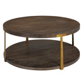 Uttermost Palisade Round Wood Coffee Table 25555 MDF,OAK VENEER,METAL,HARDWARE