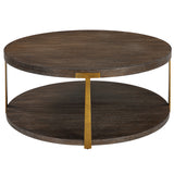 Uttermost Palisade Round Wood Coffee Table 25555 MDF,OAK VENEER,METAL,HARDWARE