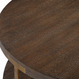 Uttermost Palisade Round Wood Coffee Table 25555 MDF,OAK VENEER,METAL,HARDWARE