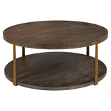 Uttermost Palisade Round Wood Coffee Table 25555 MDF,OAK VENEER,METAL,HARDWARE