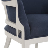 Uttermost Gordonston Blue Fabric Accent Chair 23753 RUBBER WOOD, PLYWOOD, PLYFOAM, FABRIC