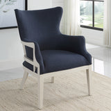 Uttermost Gordonston Blue Fabric Accent Chair 23753 RUBBER WOOD, PLYWOOD, PLYFOAM, FABRIC