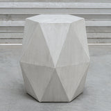 Uttermost Volker White Geometric Accent Table 25273 JAVA MIX WOOD, MDF, AND VENEER