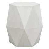 Uttermost Volker White Geometric Accent Table 25273 JAVA MIX WOOD, MDF, AND VENEER