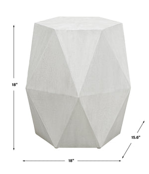 Uttermost Volker White Geometric Accent Table 25273 JAVA MIX WOOD, MDF, AND VENEER