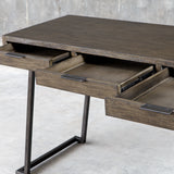 Uttermost Comrade Natural Wood Desk 25275 TITLE TSCA VI, JAVA MIX WOOD, VENEER, METAL, PLYWOOD