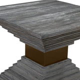 Uttermost Andes Wooden Geometric Accent Table 25288 FIR WOOD,STAINLESSS STEEL,PLYWOOD