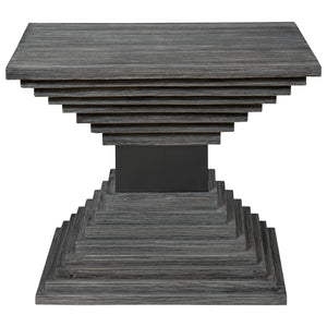 Uttermost Andes Wooden Geometric Accent Table 25288 FIR WOOD,STAINLESSS STEEL,PLYWOOD