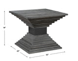 Uttermost Andes Wooden Geometric Accent Table 25288 FIR WOOD,STAINLESSS STEEL,PLYWOOD