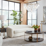 Uttermost Capra Art Deco White Sofa 23746 FABRIC,FOAM,PLYWOOD,OAK