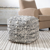 Uttermost Narol Gray Pouf 23974 POLYESTER, COTTON, WOOL