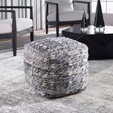 Uttermost Narol Gray Pouf 23974 POLYESTER, COTTON, WOOL