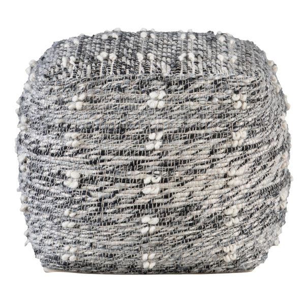 Uttermost Narol Gray Pouf 23974 POLYESTER, COTTON, WOOL