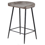 Uttermost Cordova Carved Wood Counter Stool 22885 IRON, WOOD