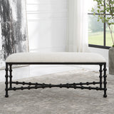 Uttermost Iron Drops Cushioned Bench 23756 IRON, MDF, POLYESTER, FOAM