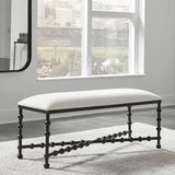 Uttermost Iron Drops Cushioned Bench 23756 IRON, MDF, POLYESTER, FOAM