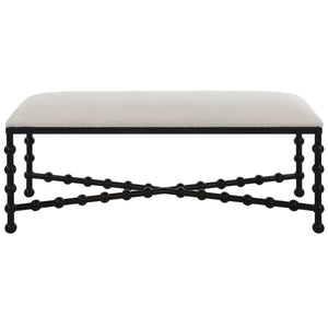 Uttermost Iron Drops Cushioned Bench 23756 IRON, MDF, POLYESTER, FOAM