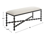 Uttermost Iron Drops Cushioned Bench 23756 IRON, MDF, POLYESTER, FOAM