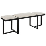 Uttermost Triple Cloud Modern Upholstered Bench 23761 IRON, MDF, POLYESTER, FOAM