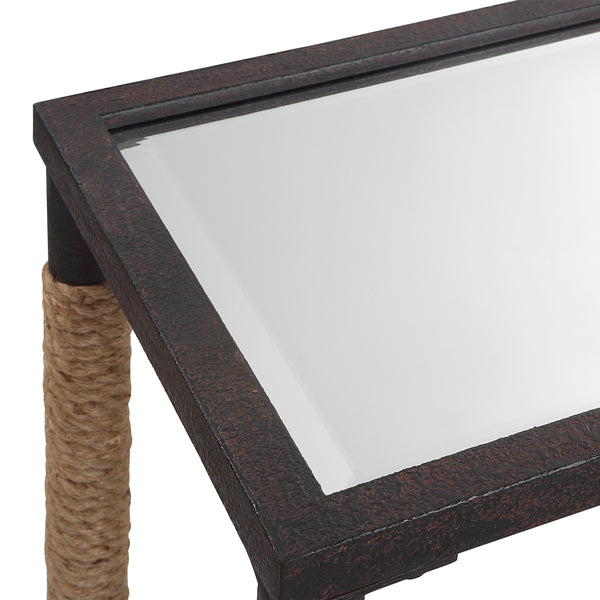 Uttermost Braddock Coastal Console Table 22880 IRON, MDF, MIRROR, ROPE