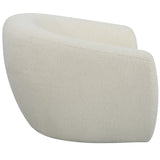 Uttermost Capra  Art Deco White Swivel Chair 23747 FABRIC,FOAM,PLYWOOD,STAINLESS STEEL