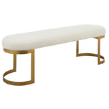 Uttermost Infinity Gold Bench 23757 METAL,MDF,FOAM,FABRIC