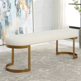 Uttermost Infinity Gold Bench 23757 METAL,MDF,FOAM,FABRIC