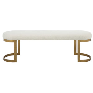 Uttermost Infinity Gold Bench 23757 METAL,MDF,FOAM,FABRIC