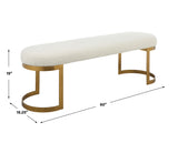 Uttermost Infinity Gold Bench 23757 METAL,MDF,FOAM,FABRIC