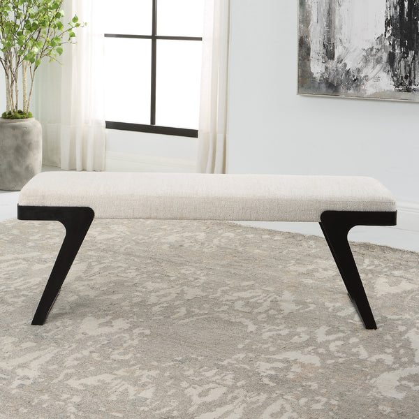 Uttermost Hover Modern Bench 23758 IRON,MDF,FOAM,FABRIC