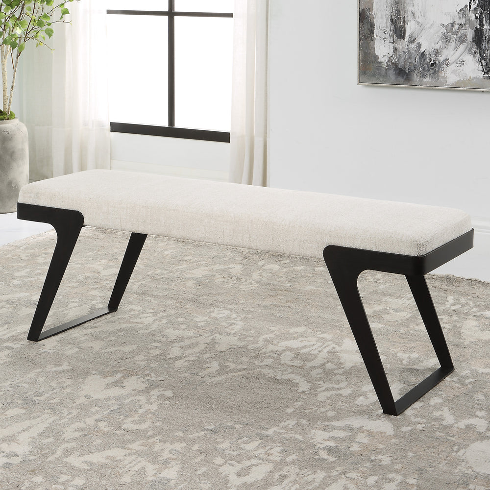 Uttermost Hover Modern Bench 23758 IRON,MDF,FOAM,FABRIC