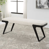 Uttermost Hover Modern Bench 23758 IRON,MDF,FOAM,FABRIC