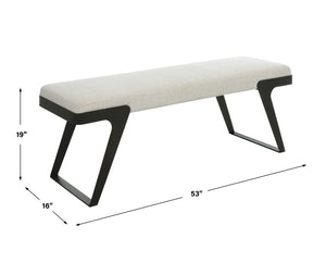 Uttermost Hover Modern Bench 23758 IRON,MDF,FOAM,FABRIC