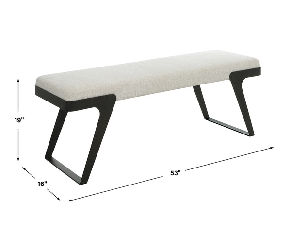 Uttermost Hover Modern Bench 23758 IRON,MDF,FOAM,FABRIC