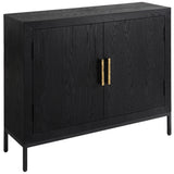 Uttermost Front Range Dark Oak 2 Door Cabinet 22891 MDF, IRON, FIR, OAK VENEER