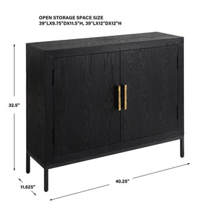 Uttermost Front Range Dark Oak 2 Door Cabinet 22891 MDF, IRON, FIR, OAK VENEER