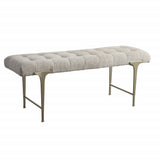 Uttermost Imperial Upholstered Gray Bench 23765 IRON, MDF, POLYESTER, FOAM
