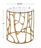 Uttermost Ritual Round Gold Side Table 22894 Glass, Iron