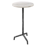 Uttermost Puritan White Marble Drink Table 22897 MARBLE, IRON