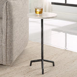 Uttermost Puritan White Marble Drink Table 22897 MARBLE, IRON