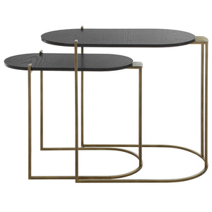 Uttermost Aztec Wood Nesting Tables, Set/2 22882 IRON, MDF, ASH